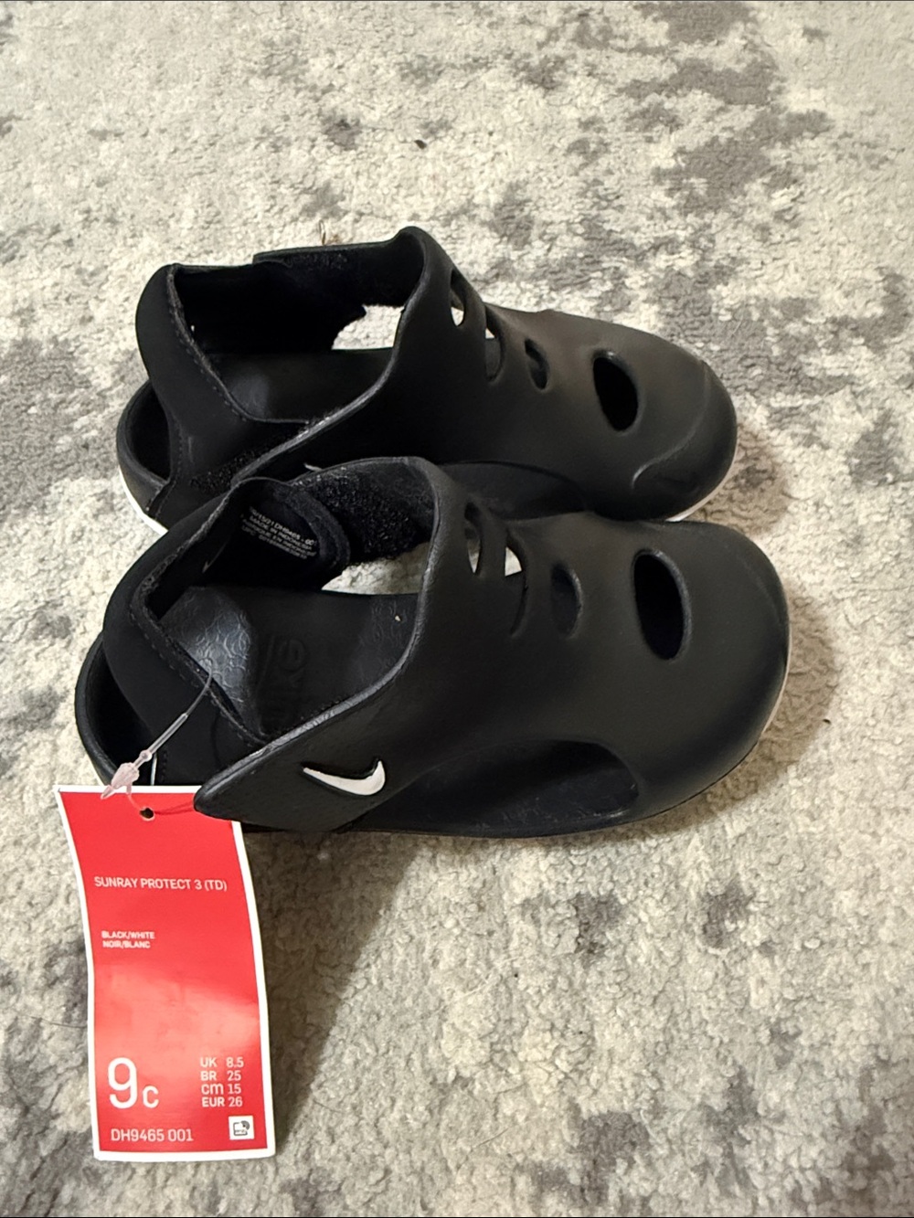 Nike Black Kids Sunray Protect 3 Toddler Sandals